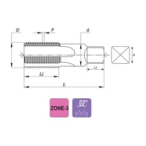 JK 1/4 Inch BSP HSS British Pipe Thread Hand Tap (Set of 2 Pcs), 9110486