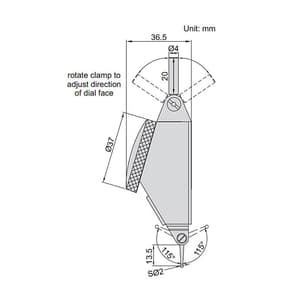 Insize 1.6 x 0.01 mm Large Range Dial Test Indicator, 2386-16A