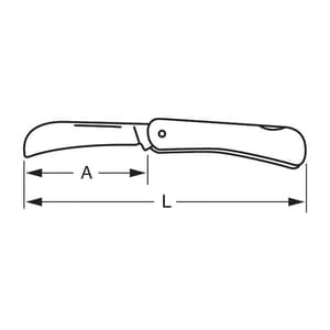 Bahco 180 mm Hook Shaped Foldable Pruning Knives with Stainless Steel Handle, K-GP-1