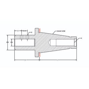 Tooltech ISO-40 / 20 mm Bore Size Side Lock Adaptor (ISO Taper)