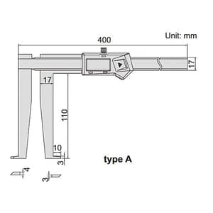 Insize 300 mm / 12 inch Digital Inside Groove Caliper, 1178-300