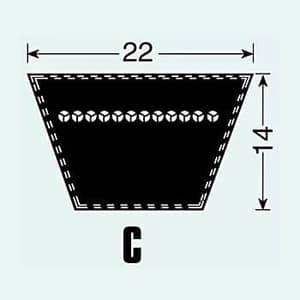 Poly-F Plus C 56 / 1480 mm Pitch Length PB Classical V-Belt